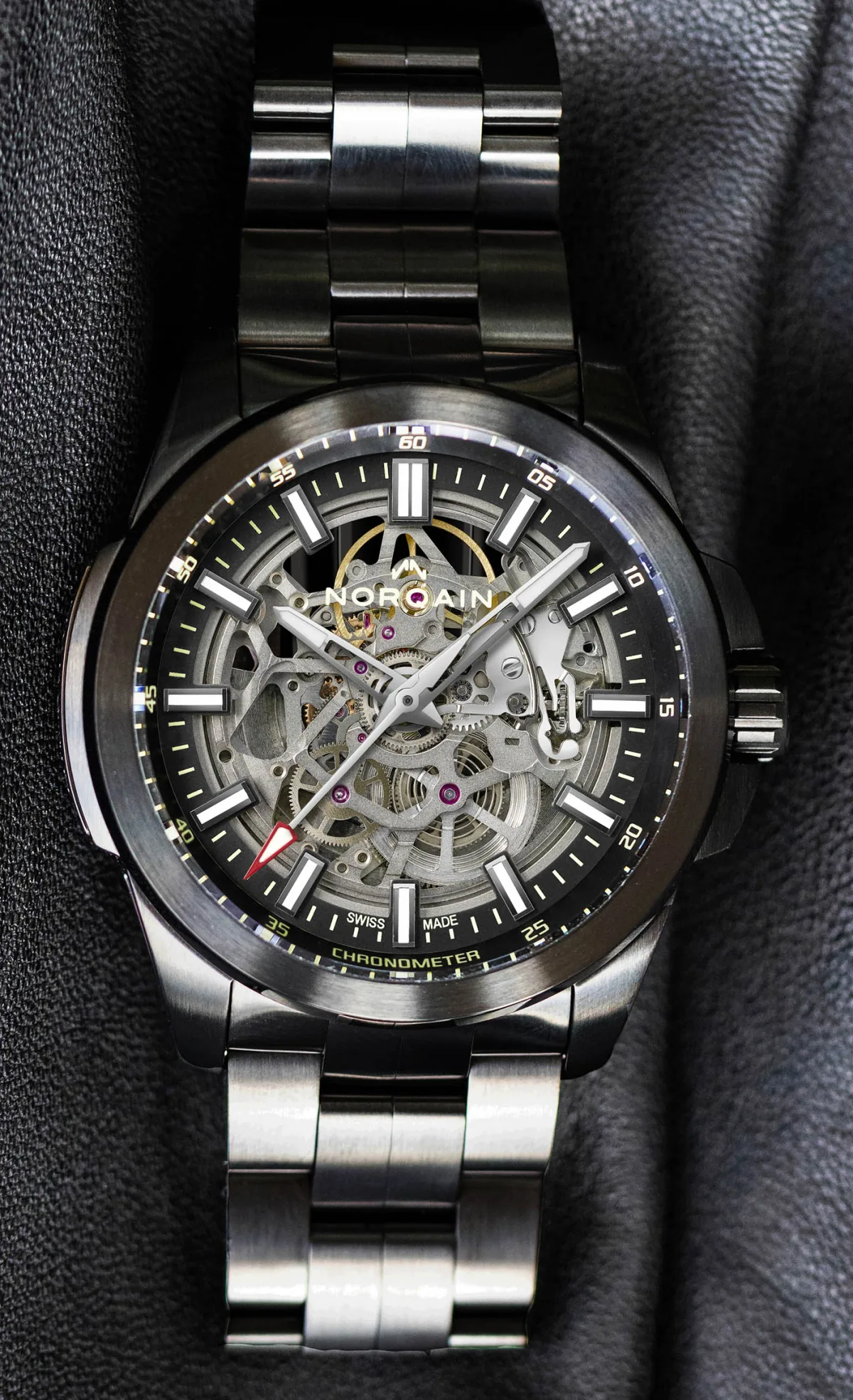 Skeleton dial of NORQAIN Independence 21 DLC Skeleton