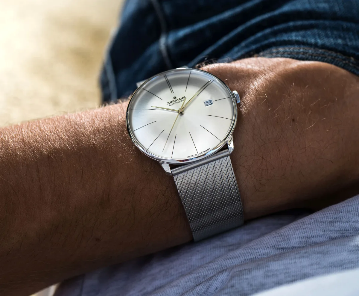 Back view of Junghans Meister Fein Automatic showing movement