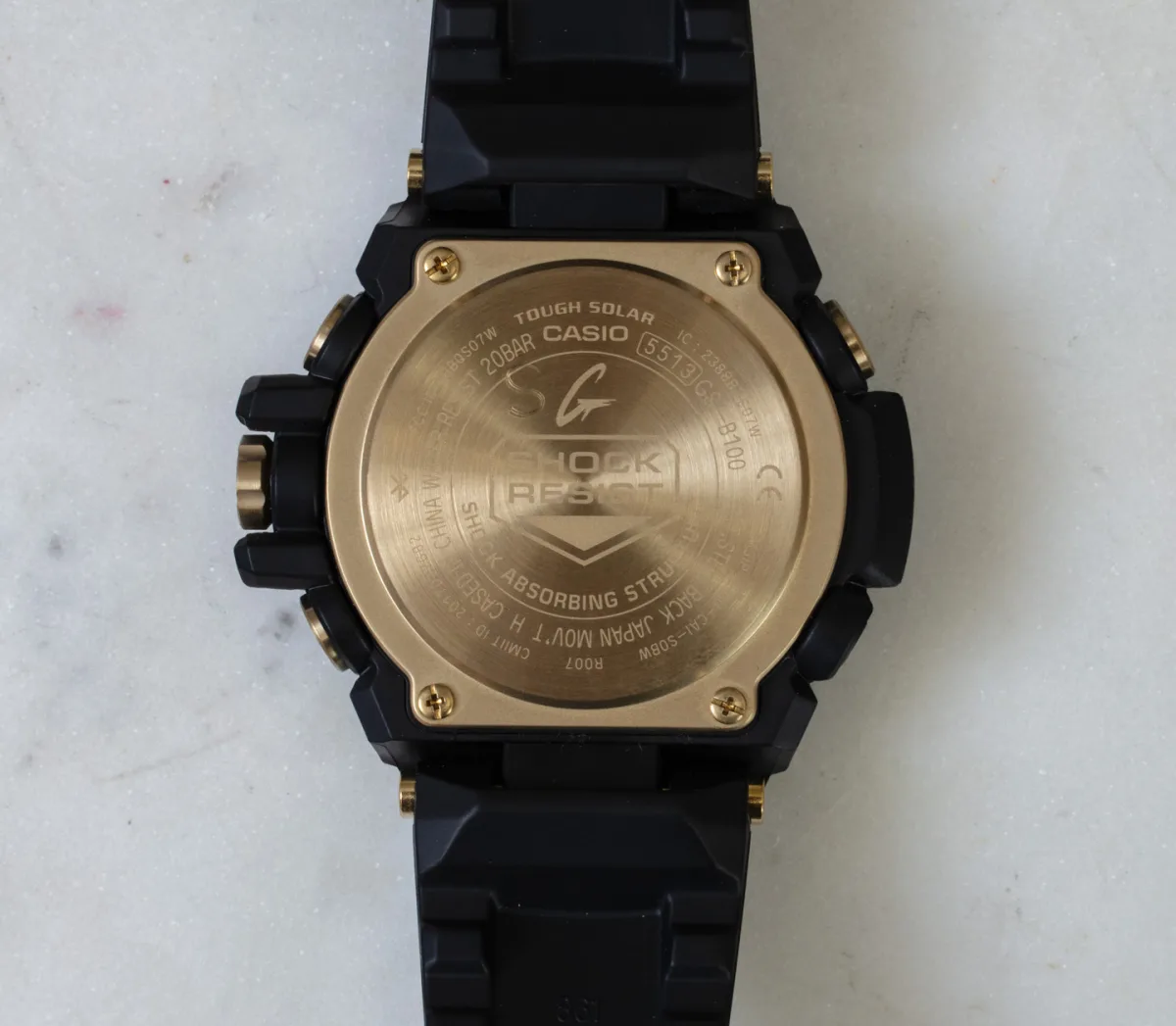 Side view of Casio G-Shock G-Steel GSTB100GC-1A