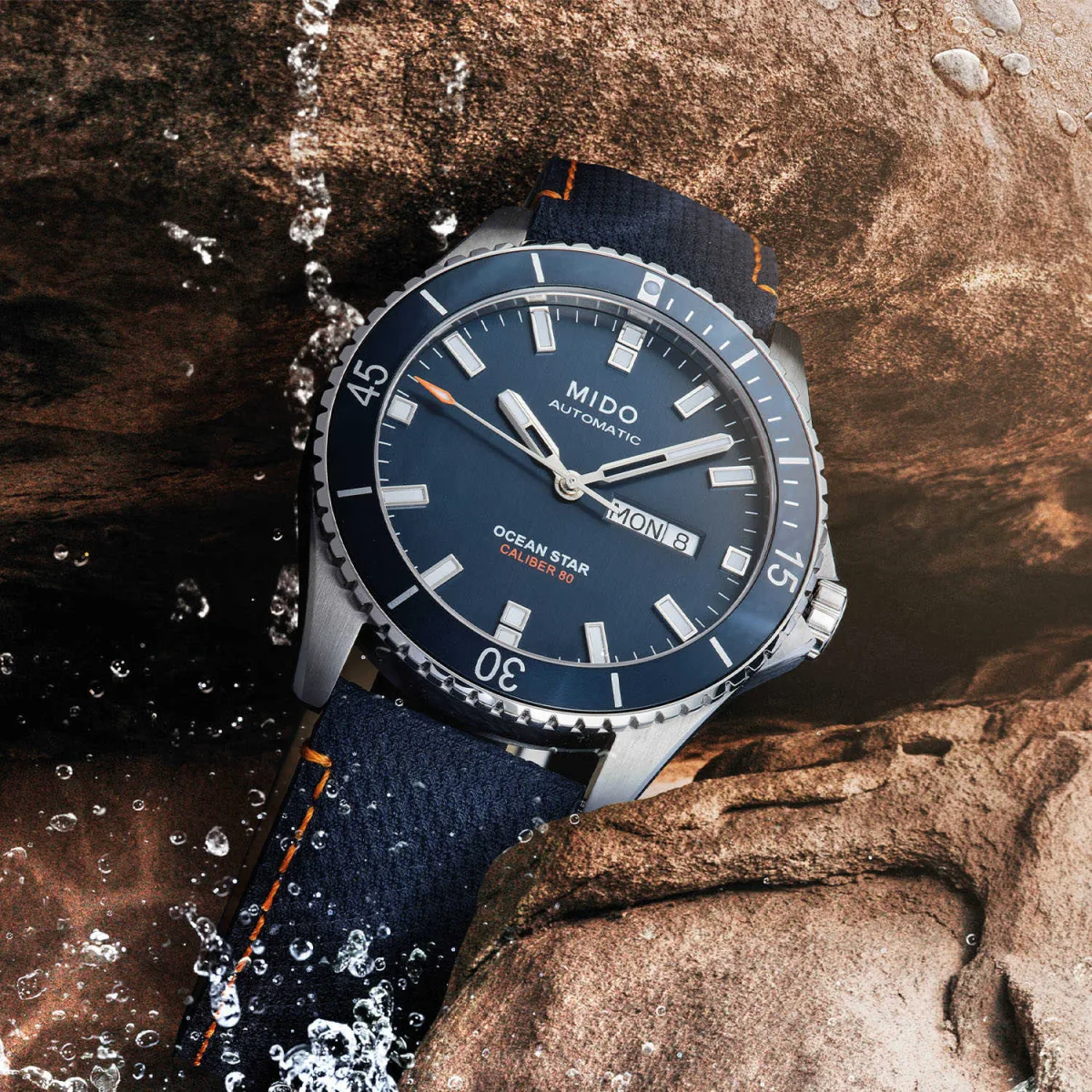Mido Ocean Star 200 Red Bull Cliff Diving Limited Edition watch face