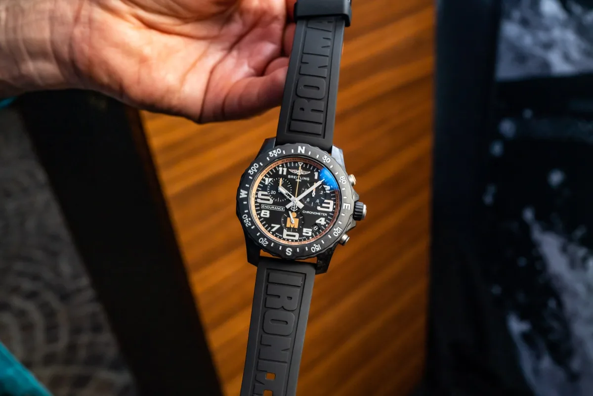Breitling Endurance Pro Ironman watch in red with Ironman logo