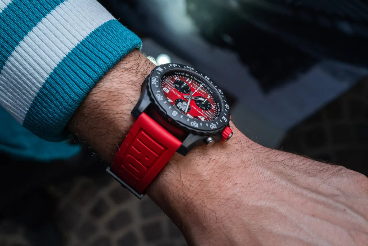 Close-up of Breitling's lightweight Breitlight case
