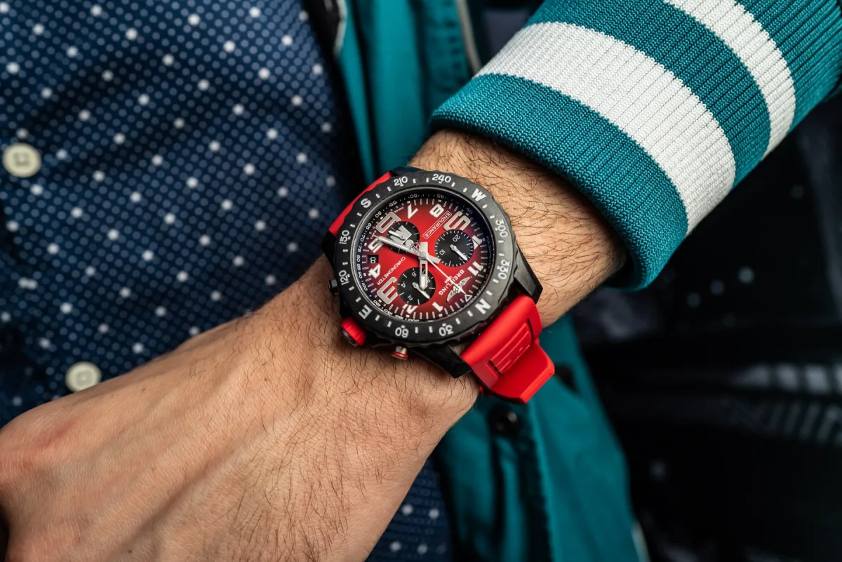 Breitling Endurance Pro Ironman dial with chronograph features