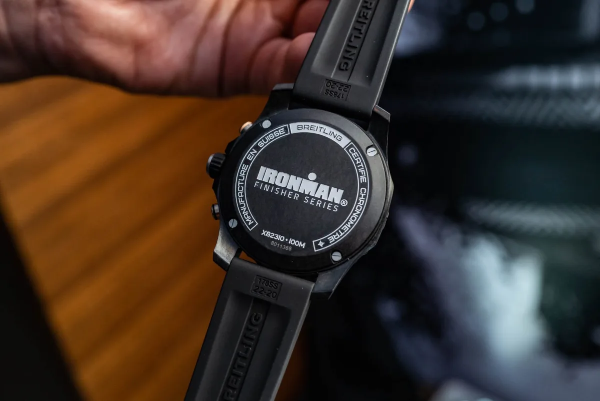 Breitling Endurance Pro Ironman with red rubber strap