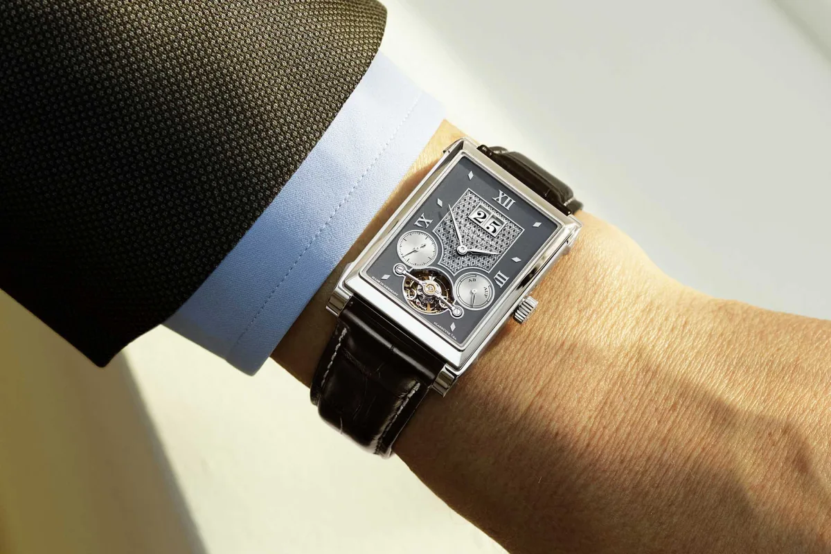Close-up of the A. Lange & Söhne Cabaret Tourbillon Handwerkskunst watch face
