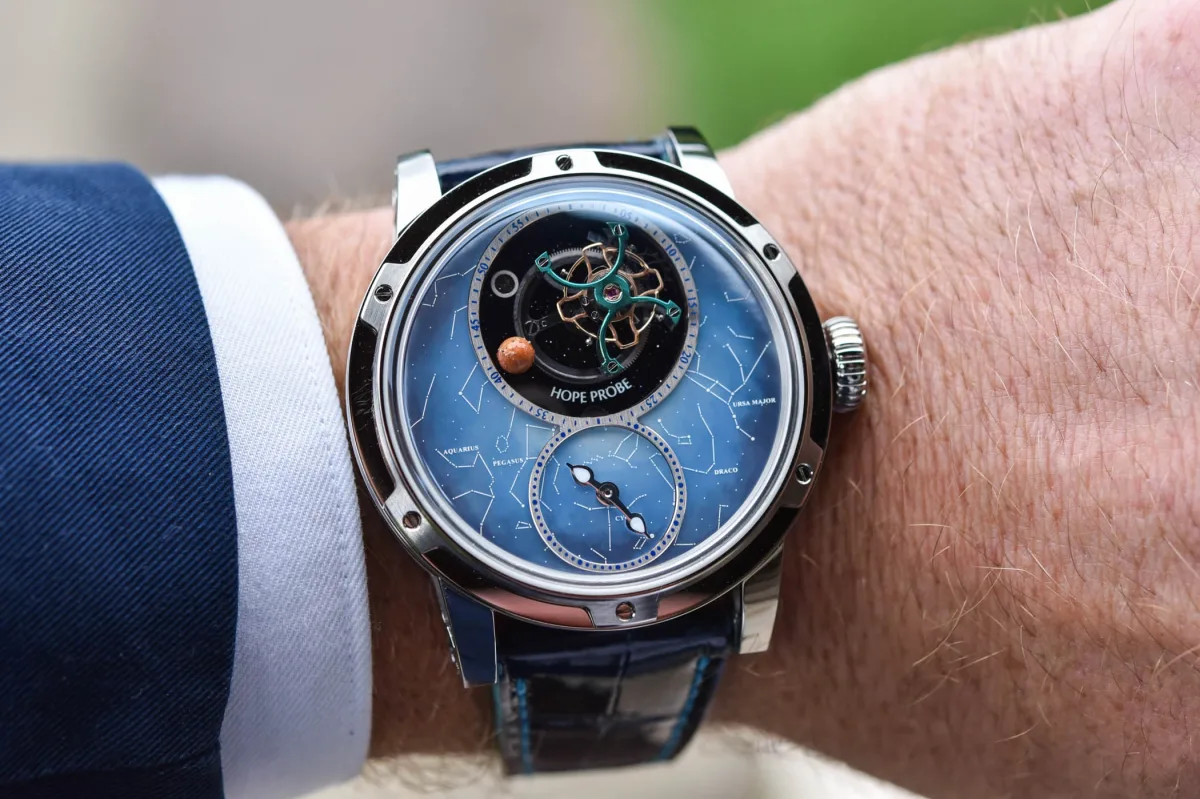 Louis Moinet Hope Probe Tourbillon watch with space-themed design