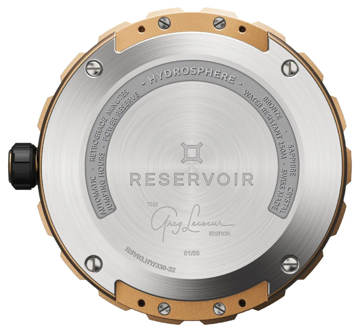 Dial detail of the Reservoir Hydrosphere - Greg Lecoeur Edition