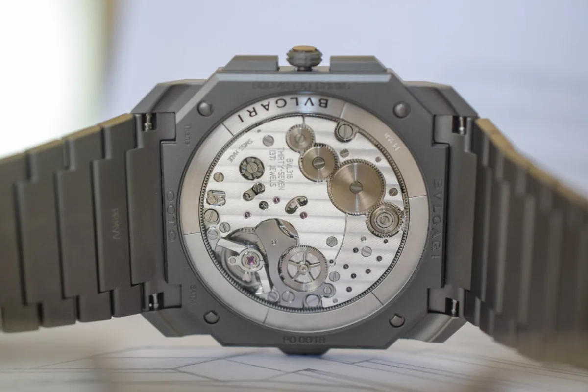 Integrated chronograph movement of Bvlgari Octo Finissimo