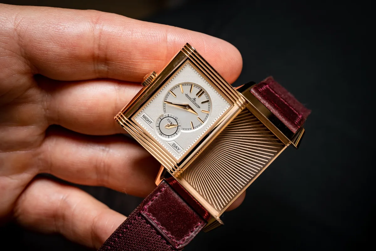 Close-up of Jaeger-LeCoultre Reverso Tribute Duoface Fagliano