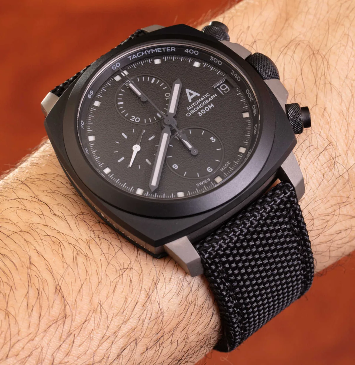 Detailed view of Andersmann Chronograph DLC movement
