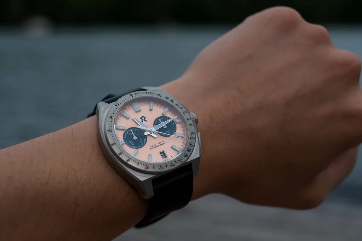 RZE Valour Titanium Meca-Quartz Chronograph watch front view