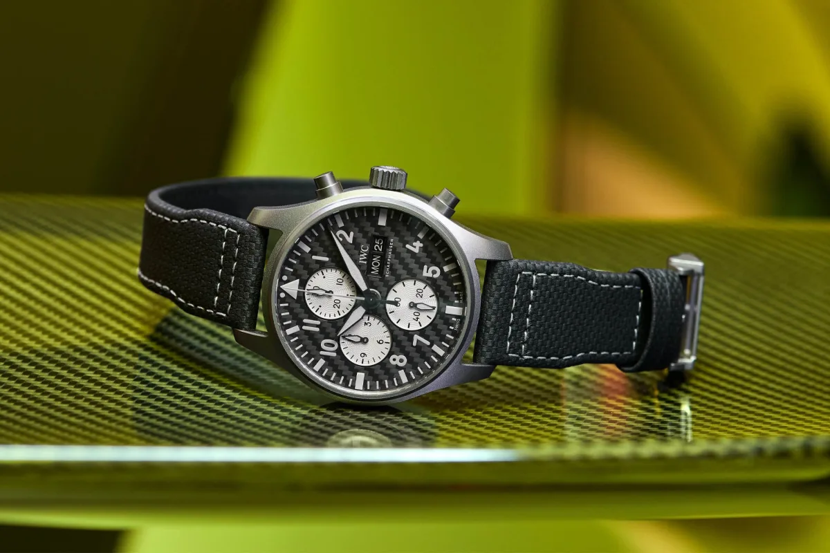 IWC Pilot’s Watch Chronograph Edition AMG with carbon fiber dial