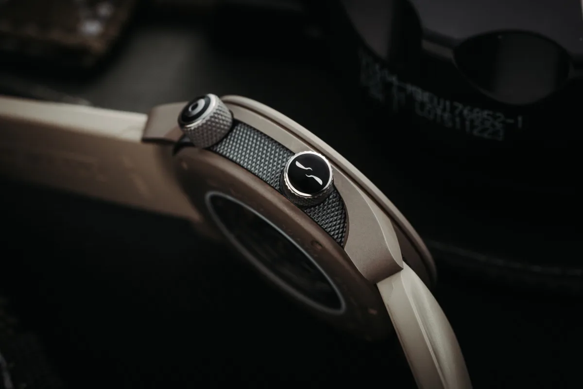 Close-up of Bremont MBII Savanna khaki finish