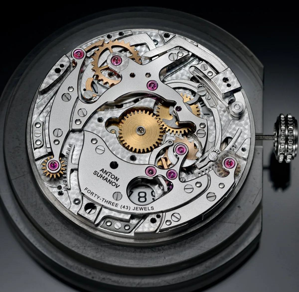 Back view of Anton Suhanov Racer Jumping Hour GMT with rotor