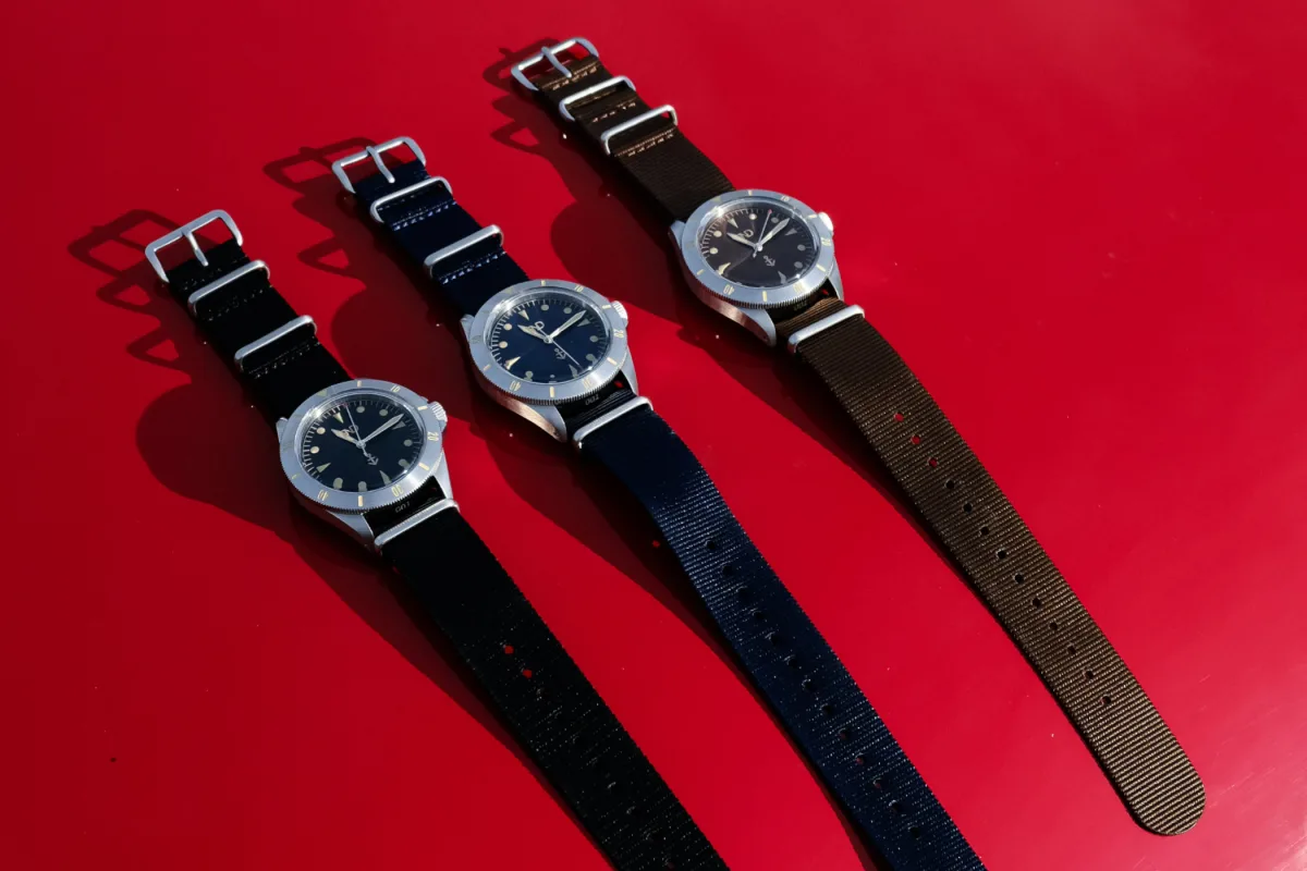 Close-up of BND Watches Neo-Vintage Diver dial