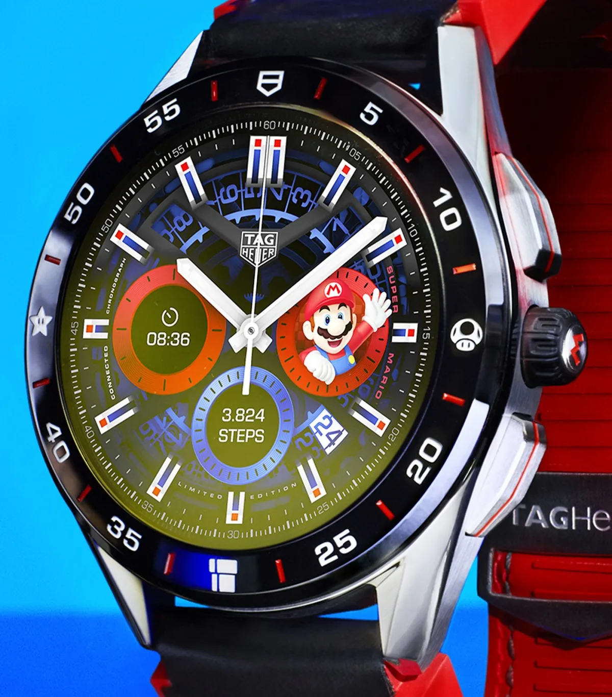 TAG Heuer Connected X Super Mario Limited Edition straps.