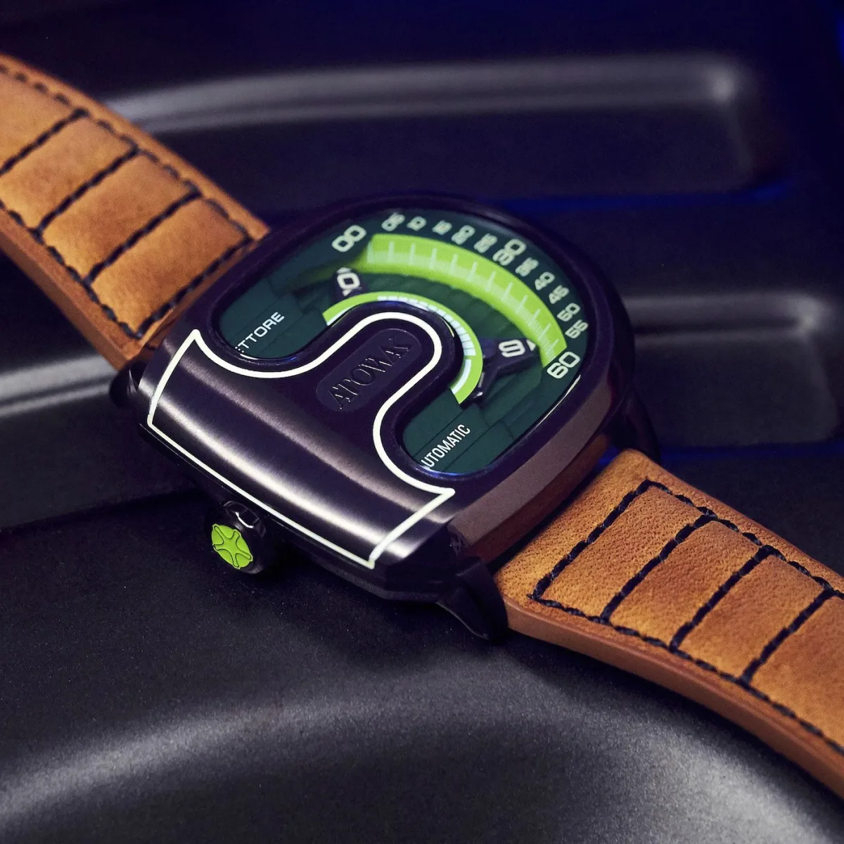 Super-LumiNova illumination on ATOWAK ETTORE watch