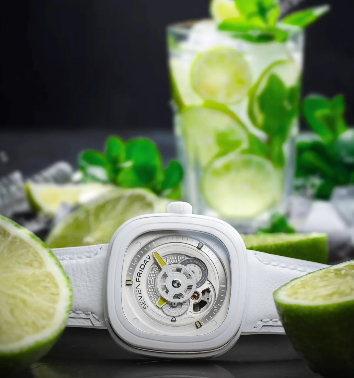 SevenFriday P1C/04 Caipi with white leather strap