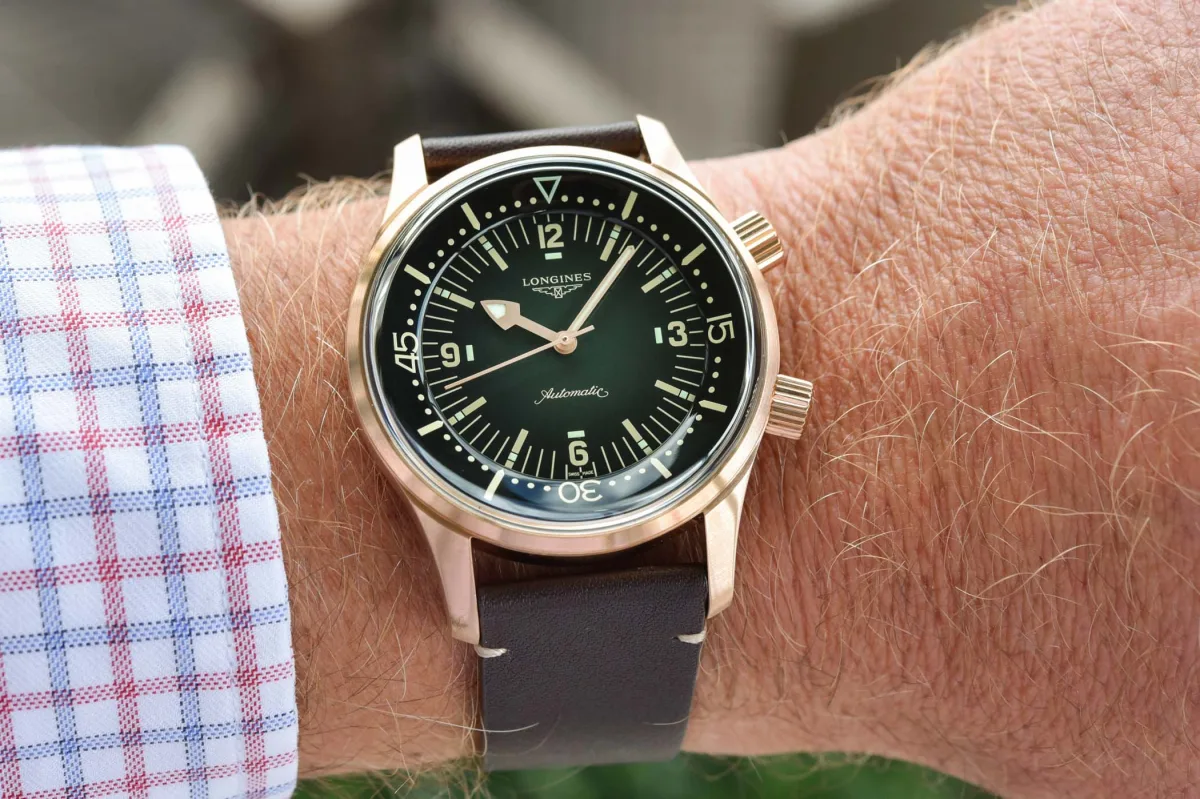 Longines Legend Diver Bronze No-Date with gradient green dial