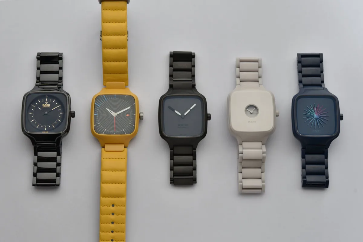 All 5 Rado True Square designer editions on display