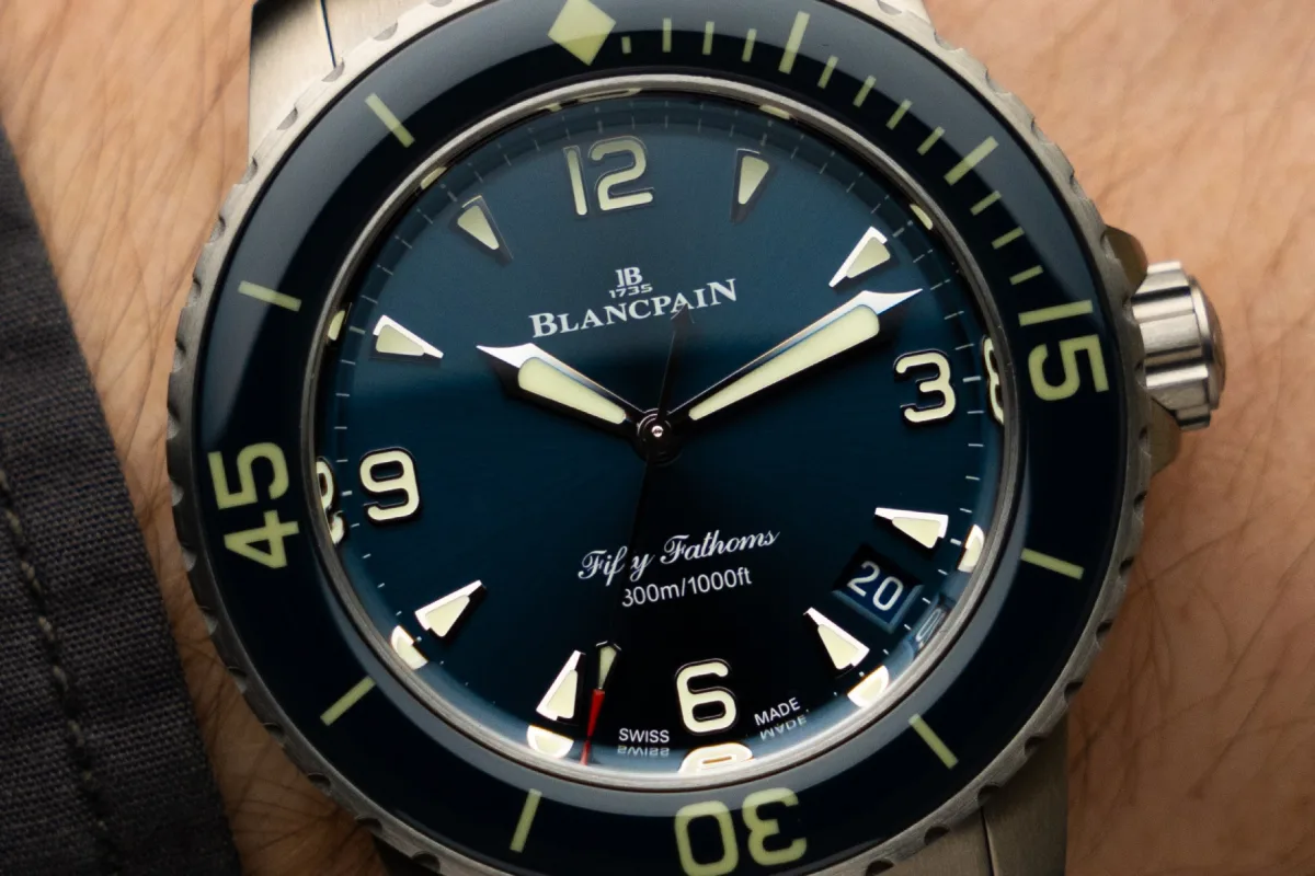 Blancpain Fifty Fathoms with obelisque-style hands