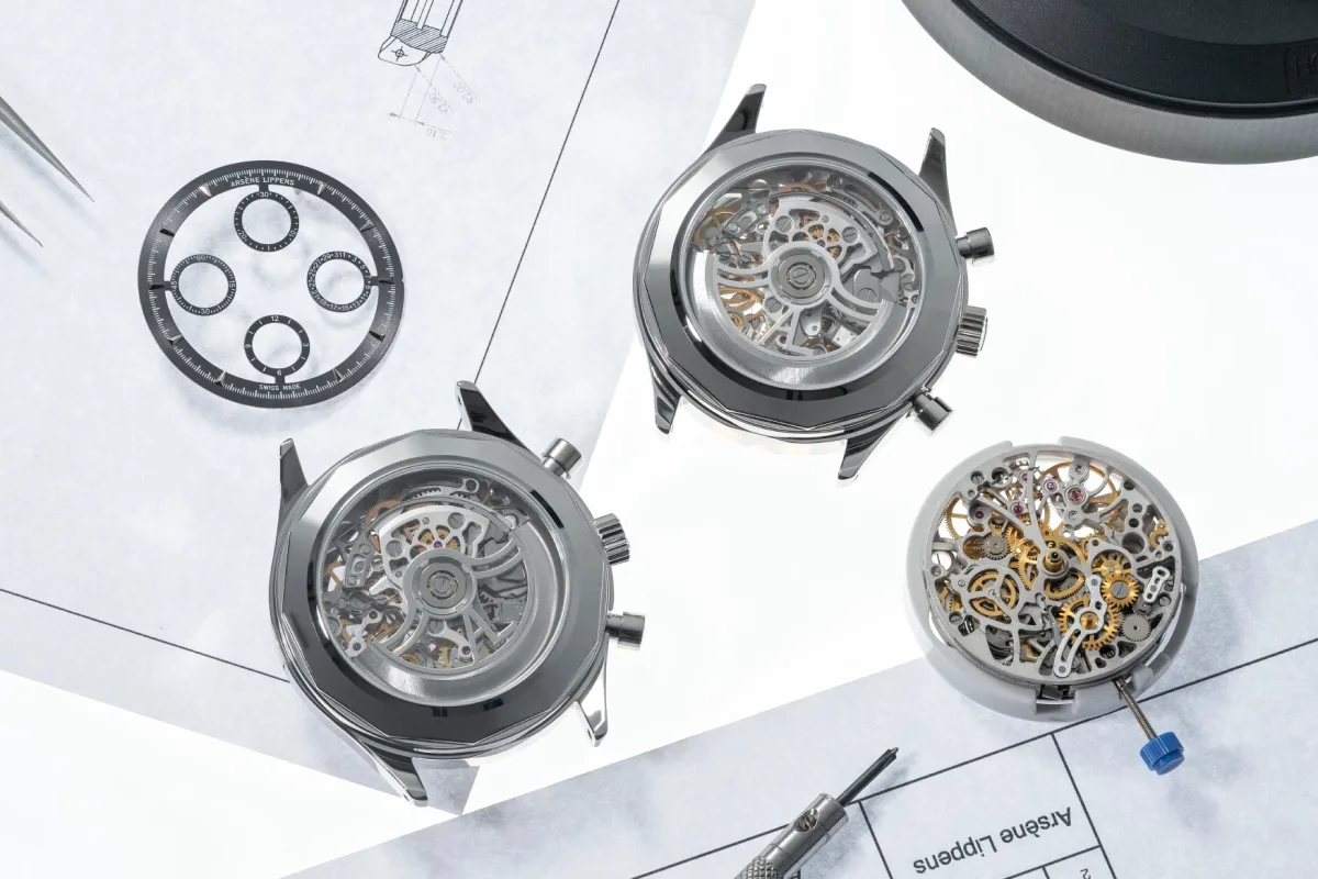 Stainless steel case of Arsène Lippens Scheletrato Opaco