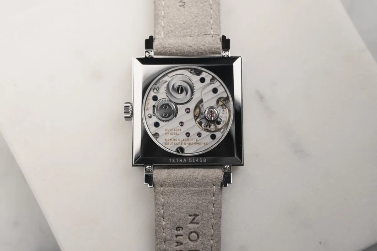 Close-up of a watch movement showcasing in-house components