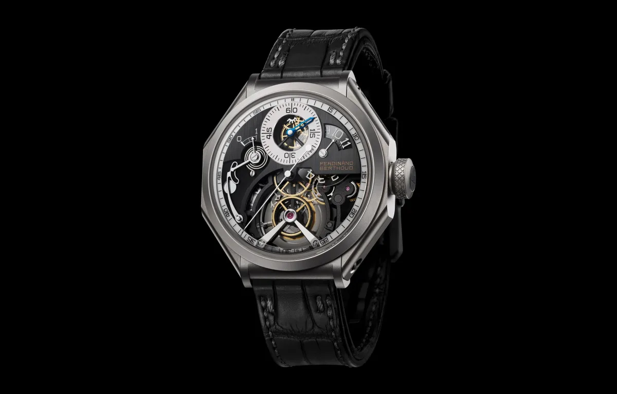 Close-up of a high-end in-house watch movement