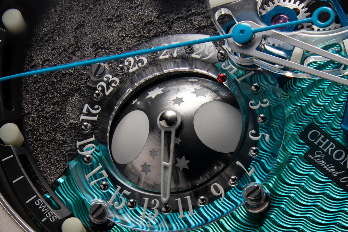 Close-up of Chronoswiss Space Timer Gravity dial