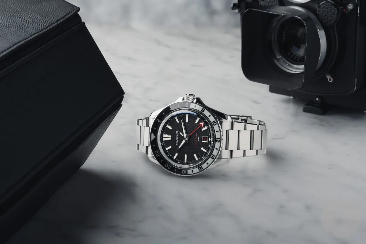 Nodus Contrail GMT with black textured dial