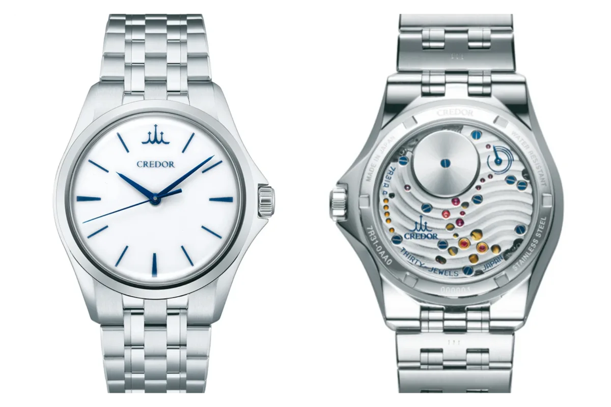 Credor Kuon GCLX999, porcelain dial with blue accents