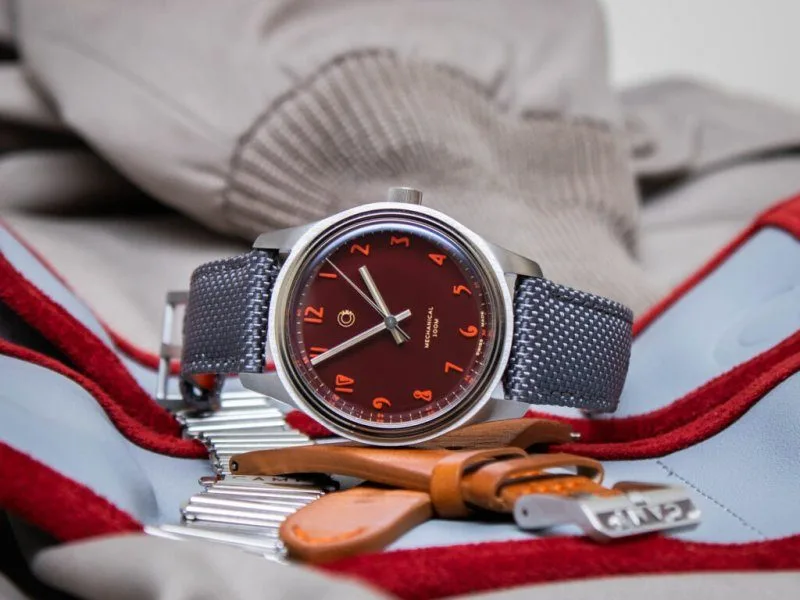 Close-up of Camp Fieldtimer watch face