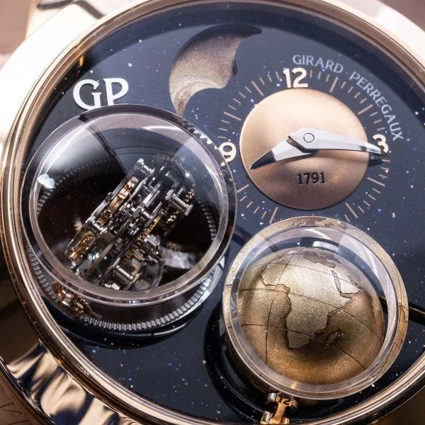 Close-up of Girard-Perregaux tourbillon mechanism