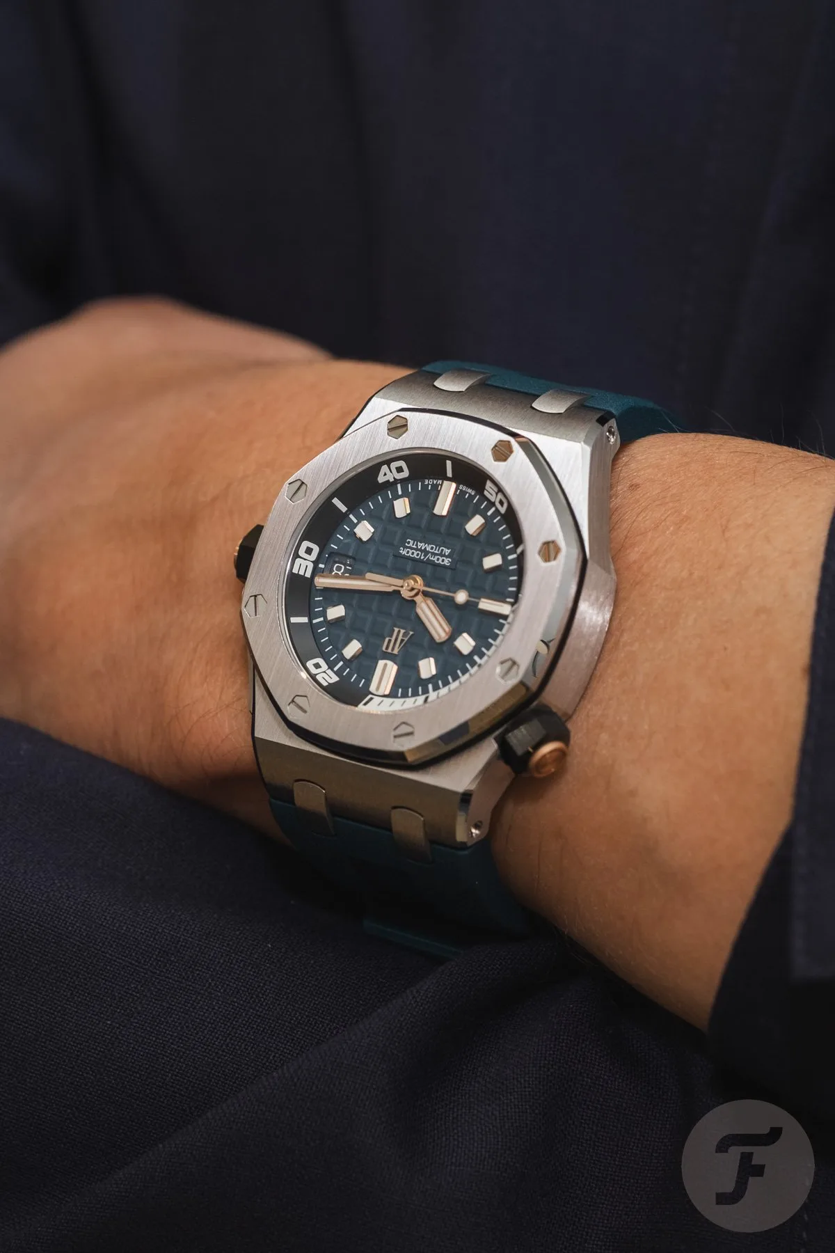 Audemars Piguet ROO Diver worn in summer, showcasing watch tan