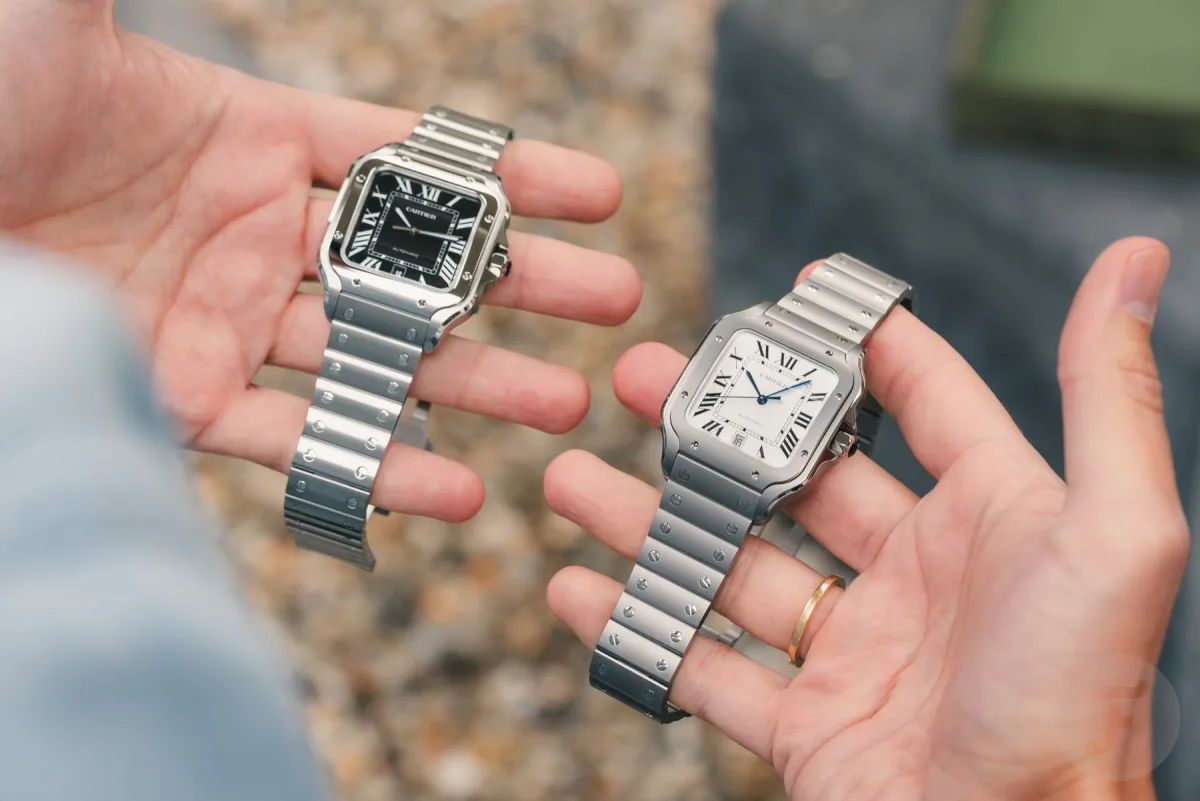 Collector inspecting a vintage mechanical watch
