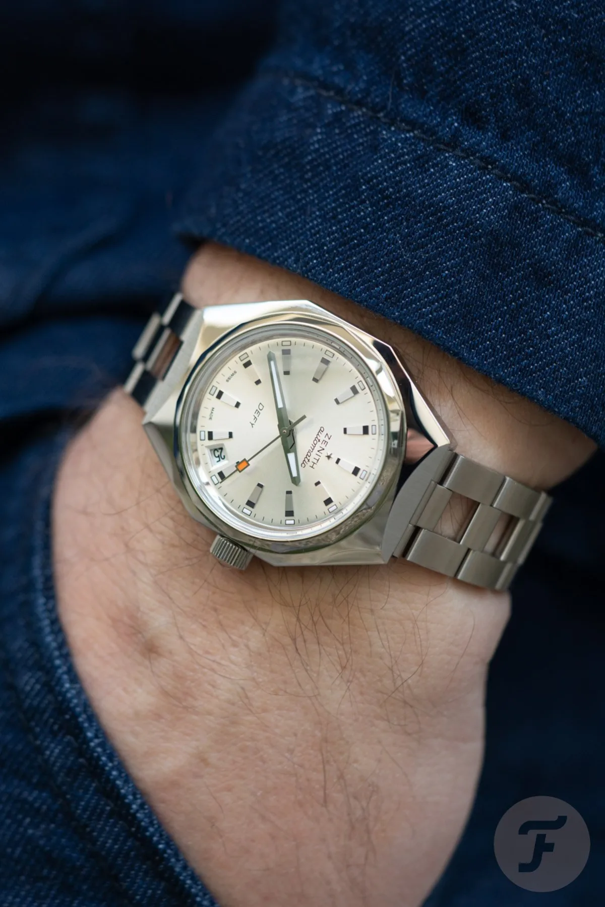Wrist shot of the Zenith Defy Revival A3643