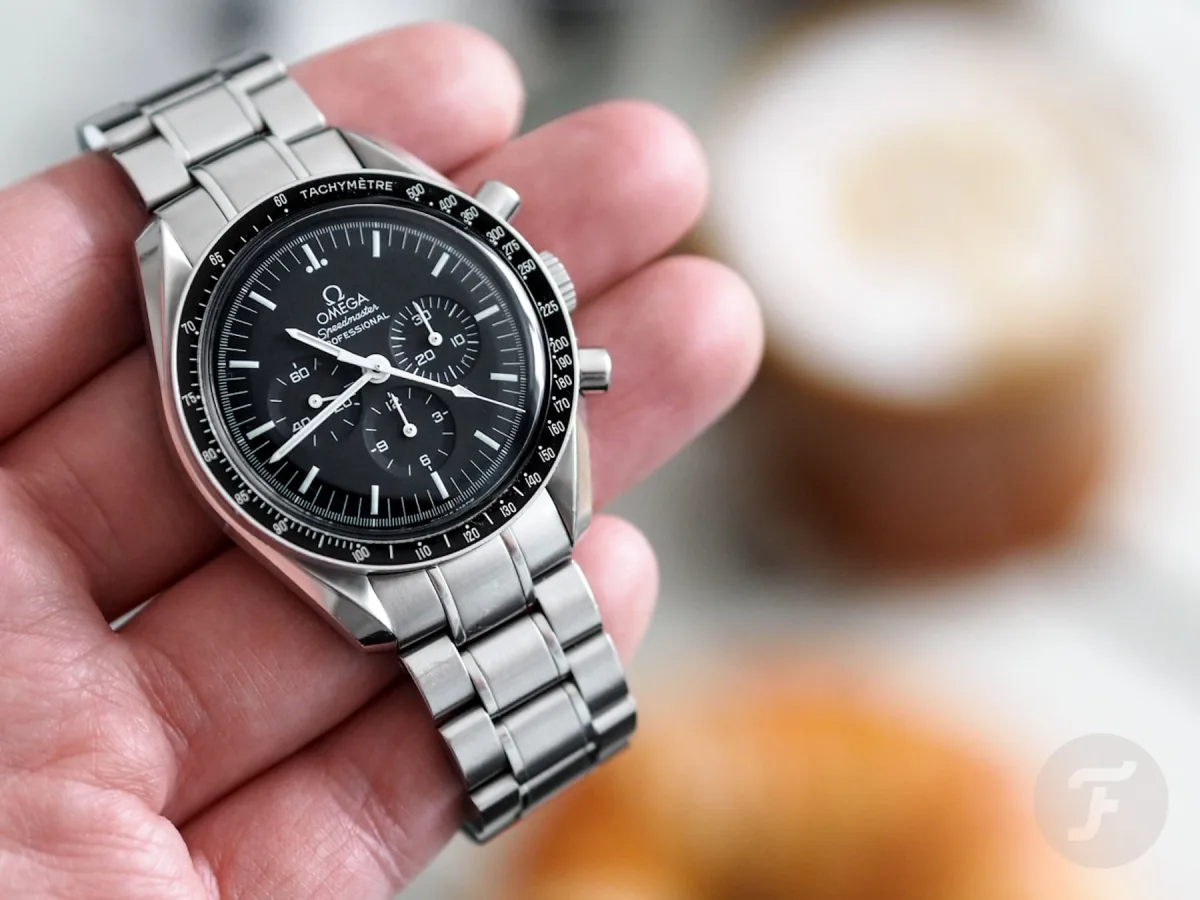 Concentric circles on Omega Speedmaster Professional dial