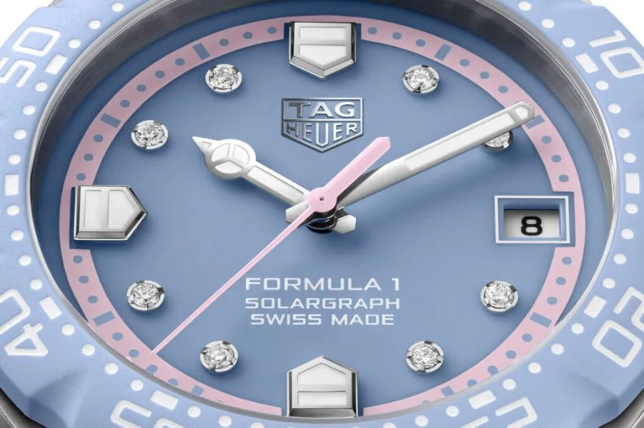 Close-up of a TAG Heuer Formula 1 Solargraph pastel model