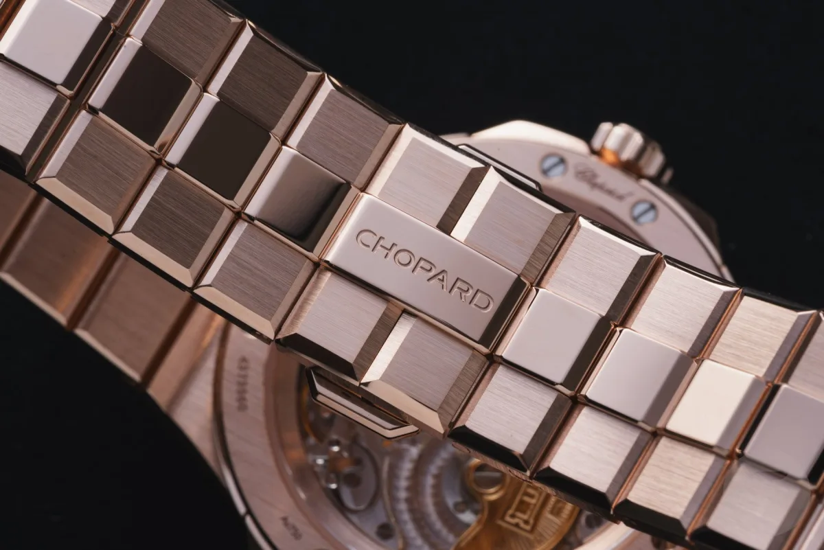 Rose gold and brown gradient dial of Alpine Eagle 41 XP CS