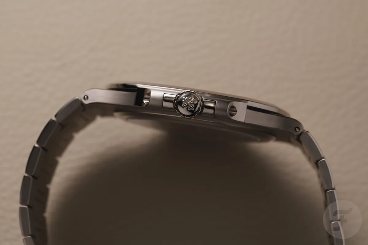 Wrist view of Patek Philippe Nautilus ref. 5610/1P-001