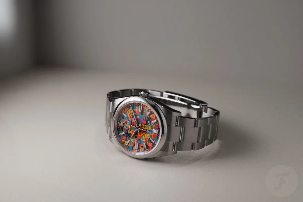 Rolex Oyster Perpetual Jubilee dial close-up
