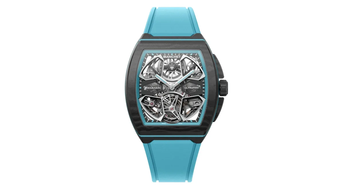 Bianchet UltraFino Maserati on a carbon bracelet